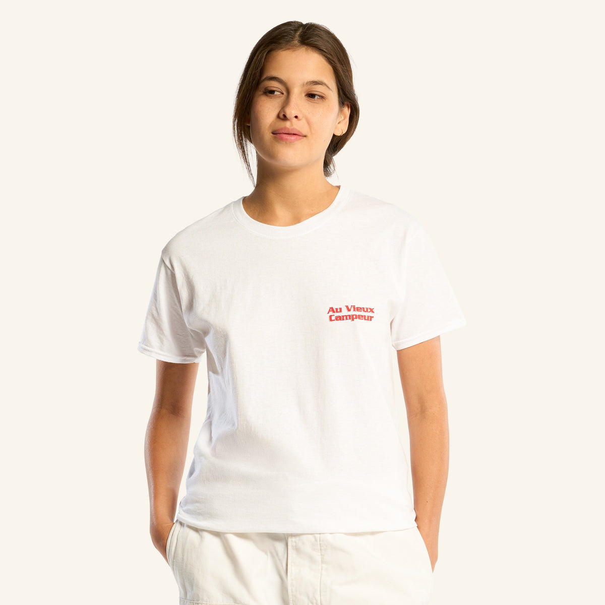 Au Vieux Campeur - Congés Payés - T-Shirt Manches Courtes Plans - Blanc