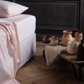 Drap-housse en percale de coton - Rosé Poudré
