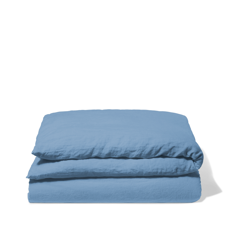Housse de couette en lin lavé - Bleu Primaire