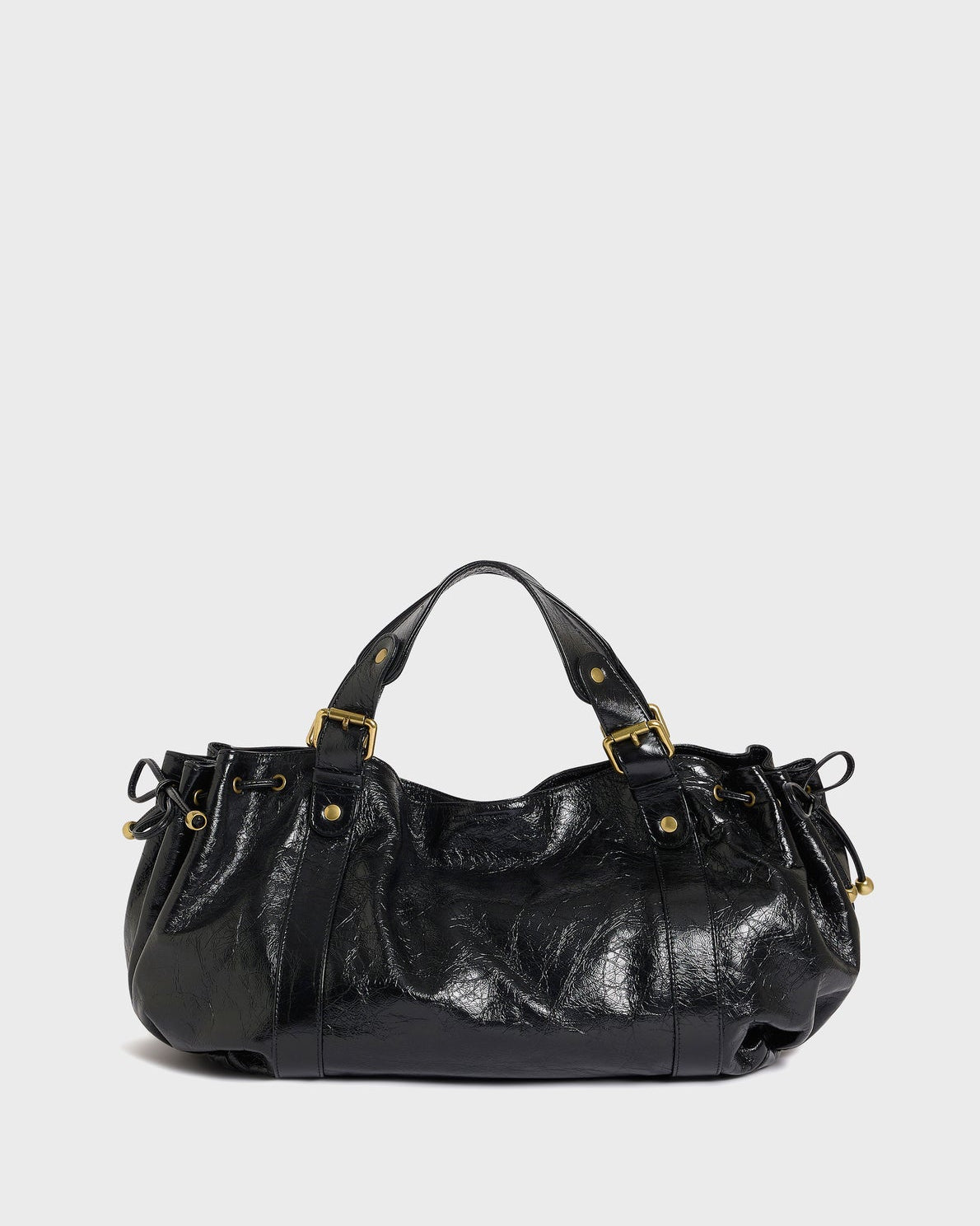 Gerard Darel - Sac À Main En Cuir Effet Froissé 24H - Noir