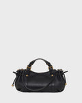 Gerard Darel - Mini Sac À Main En Cuir Grainé Intérieur Métallisé 12H - Noir & Or