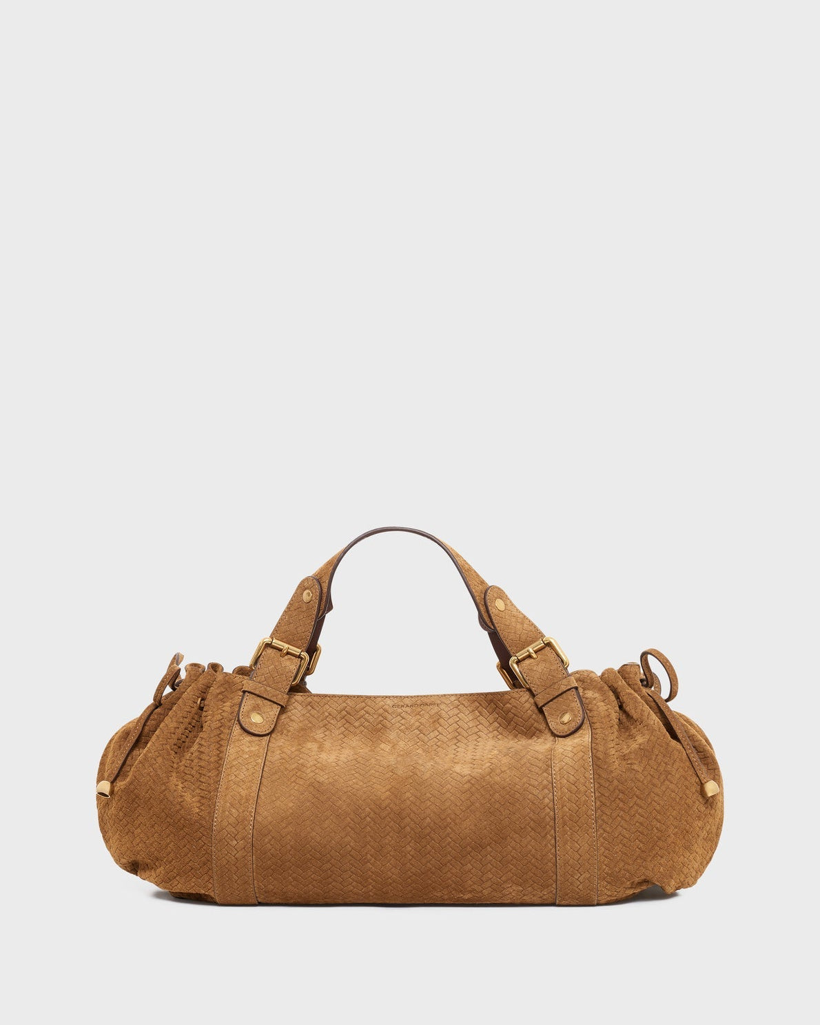 Gerard Darel - 24H Braided Effect Velvet Leather Handbag - Amber
