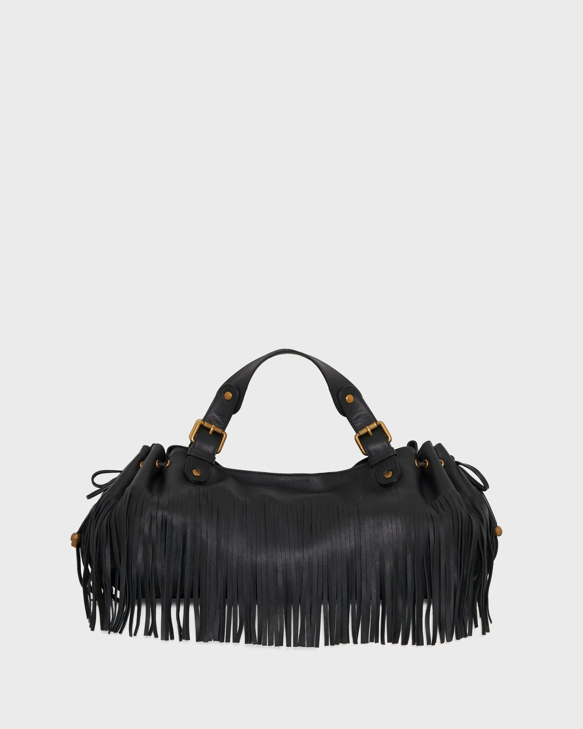 Gerard Darel - Sac À Main En Cuir 24H Franges - Noir