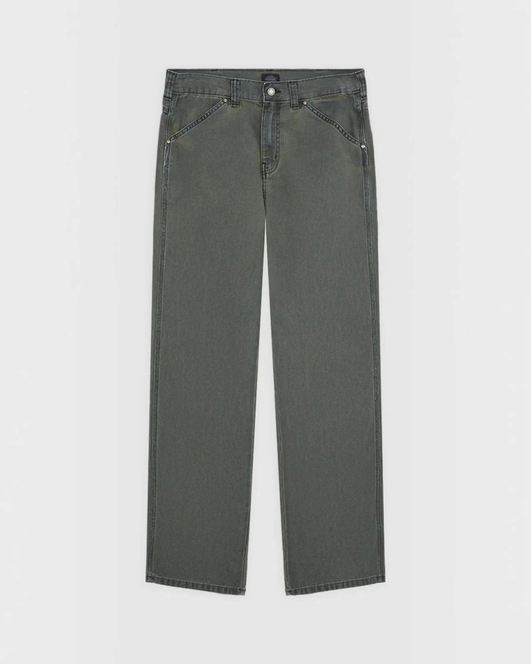 Pantalon Houck vert Merci Paris par Dickies en toile de coton épaisse avec coupe droite et poches rivetées