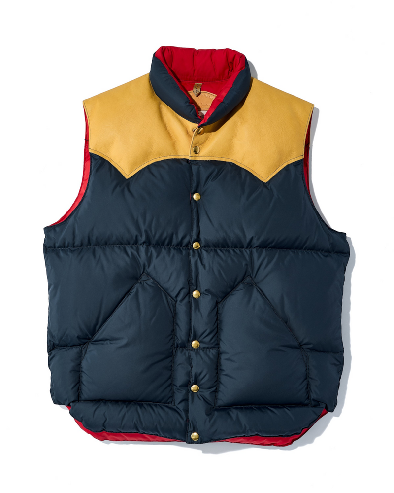 Rocky Mountain - Sleeveless Down Jacket - Navy & Yellow – Merci Paris