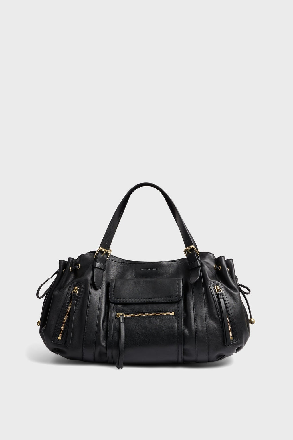 Gerard Darel - St Germain Leather Handbag With Zipped Pockets - Black