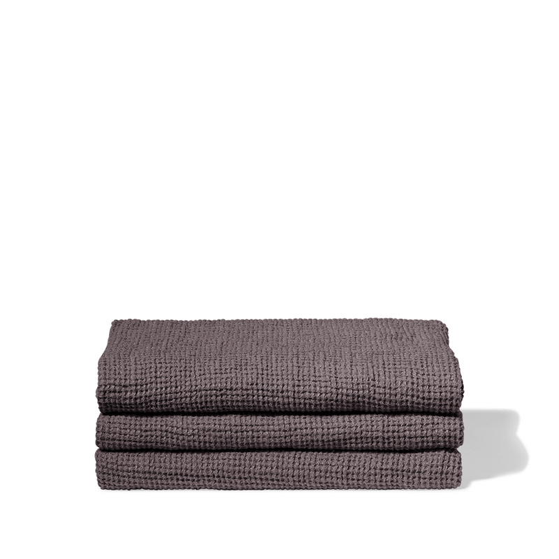 Serviette de bain en lin - Waffle - Gris Radieux