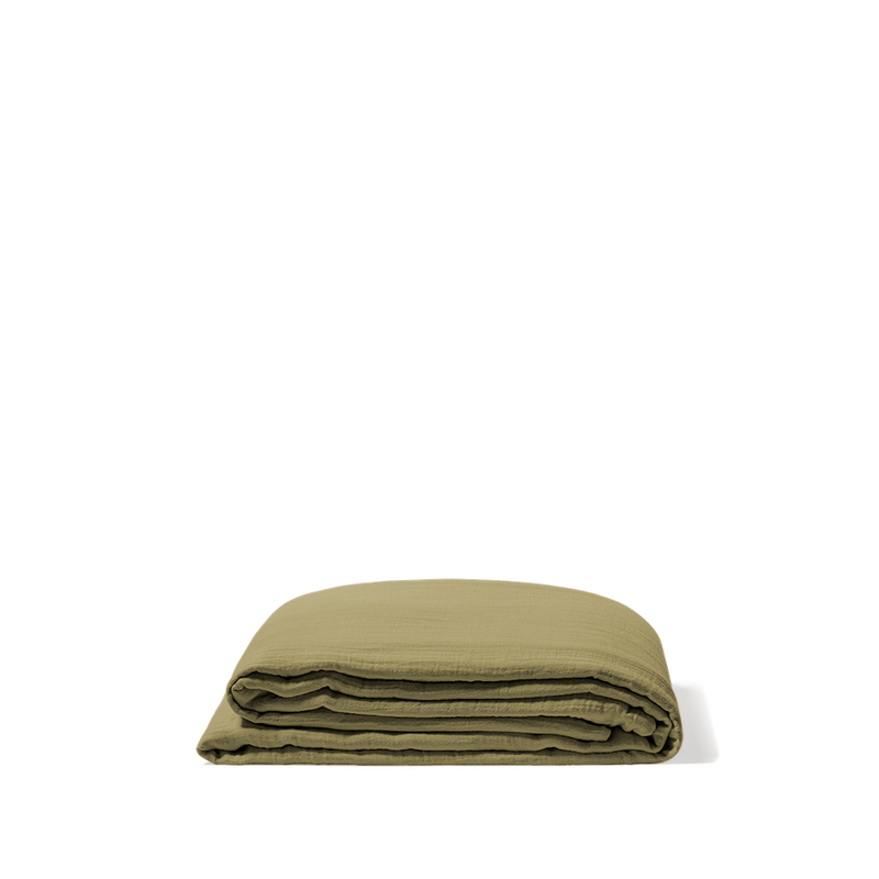 Drap plat en gaze de coton - Vert Saint Louis