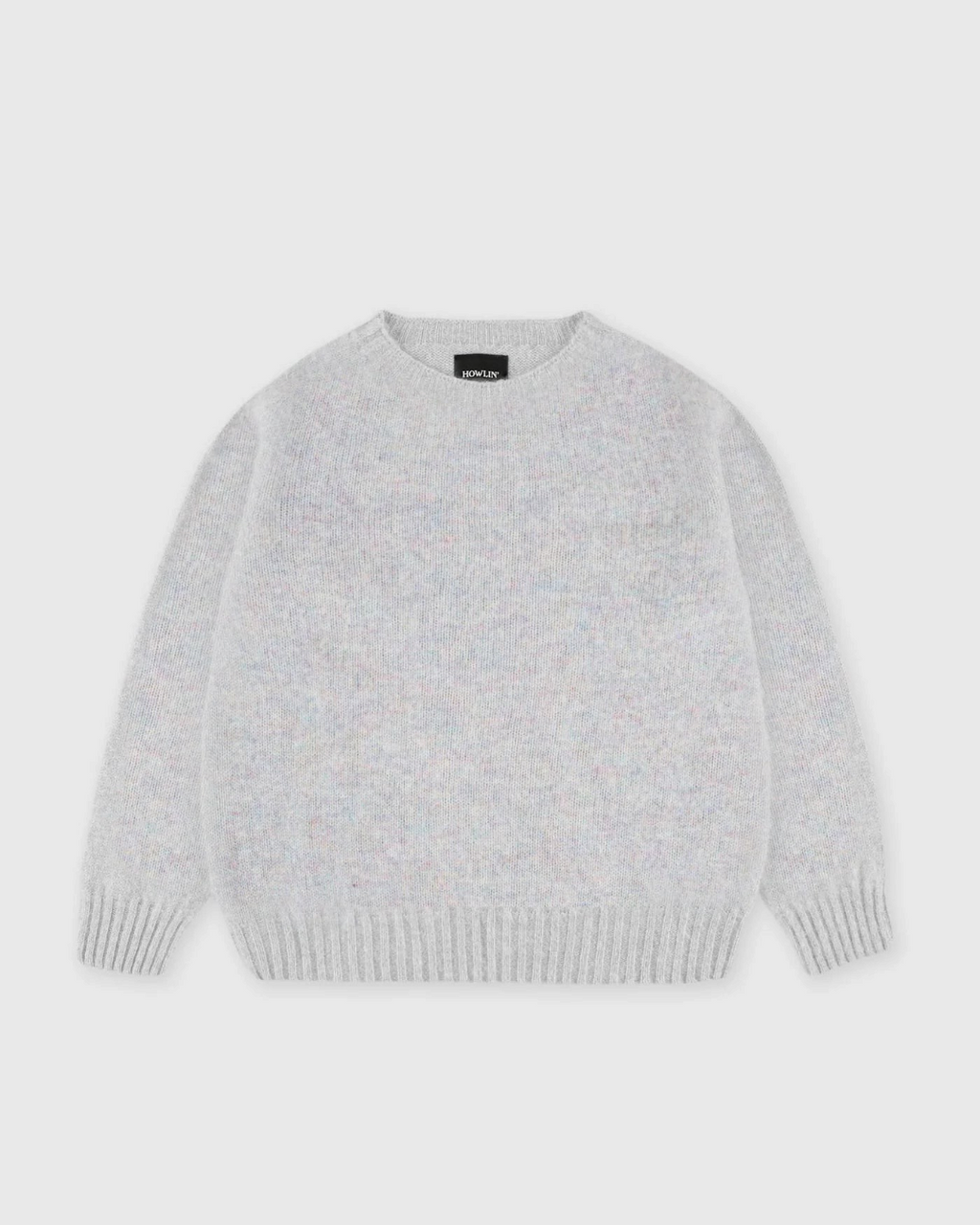 Pull Merci Paris Howlin' Forevernevermore gris en pure laine Shetland brossée avec col rond et finitions côtelées
