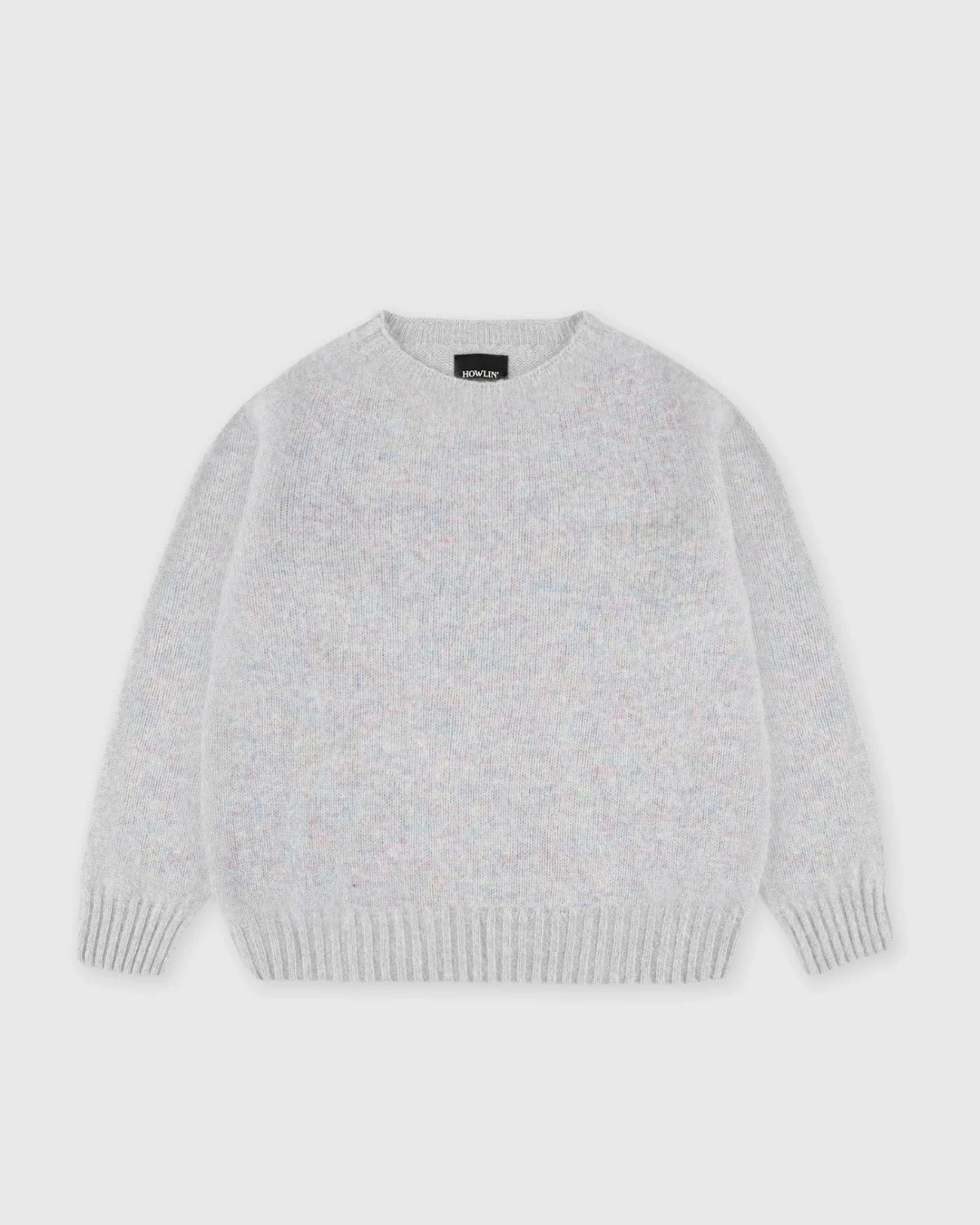 Pull Merci Paris Howlin' Forevernevermore gris en pure laine Shetland brossée avec col rond et finitions côtelées
