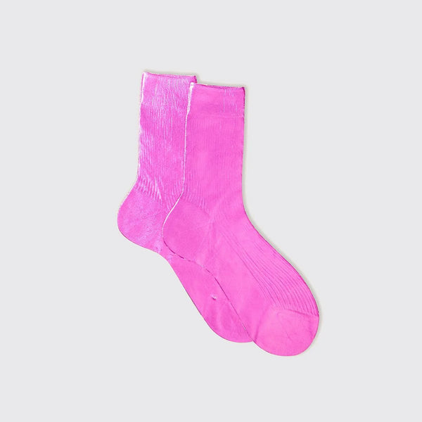 Maria La Rosa - Chaussettes One Ribbed Laminate - Fuchsia