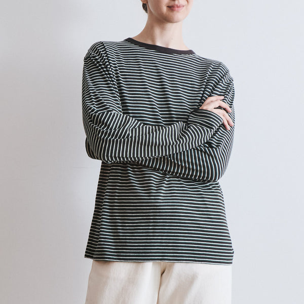 ANOTHER ASPECT longsleeve tシャツgoffa Another Aspect x Merci - Striped T-shirt - Brown Green – Merci Paris