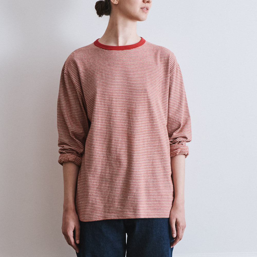 Another Aspect x Merci - Striped T-shirt - Red Brown – Merci Paris
