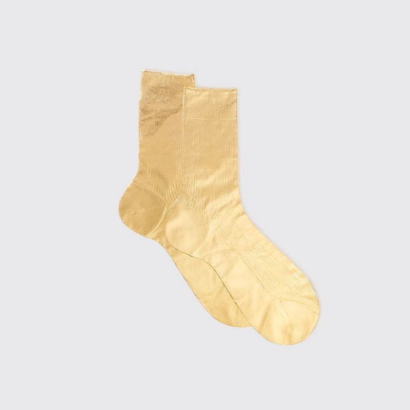 Maria La Rosa - Chaussettes One Ribbed Laminate - Or