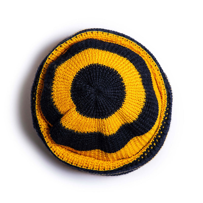 HEIMAT - Bonnet raye Jailhouse - Bleu marine et jaune