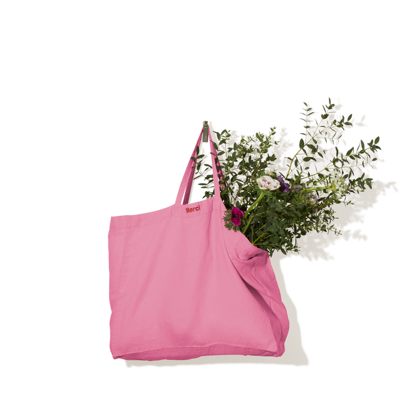 Cabas en lin lavé - Rose Garance