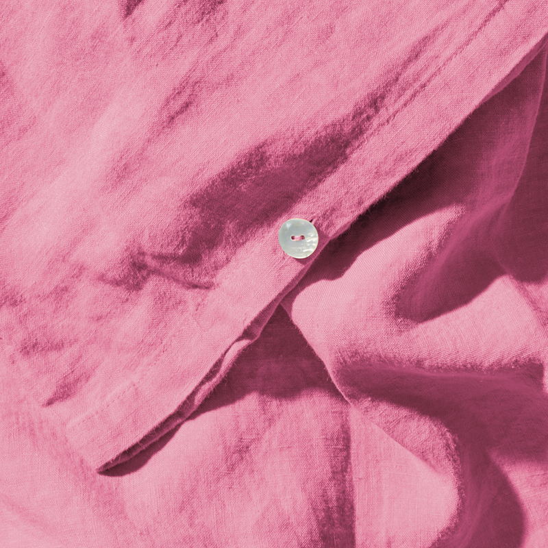 Housse de couette en lin lavé - Rose Garance