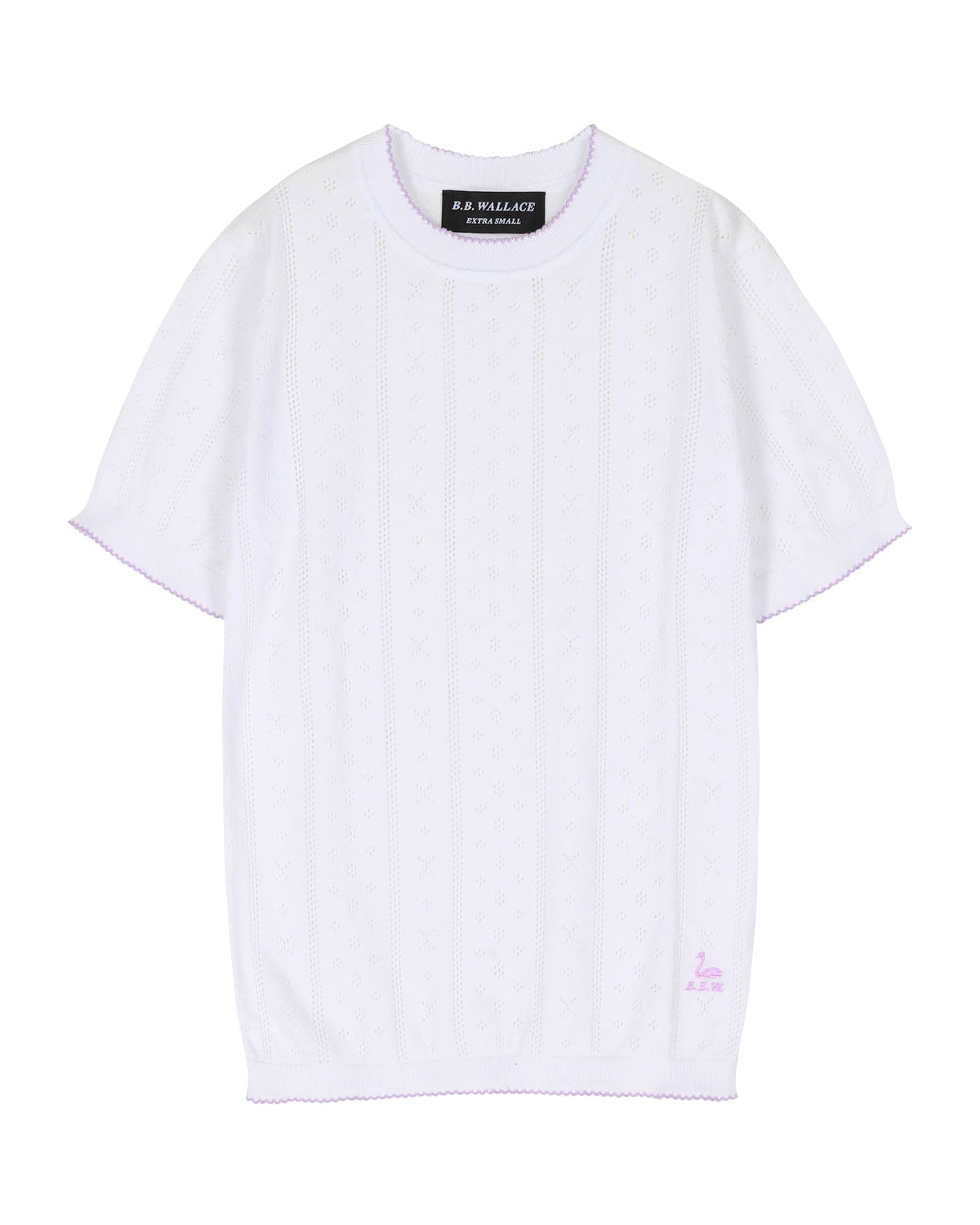 BB Wallace - T-shirt Indiana - Blanc et lilas