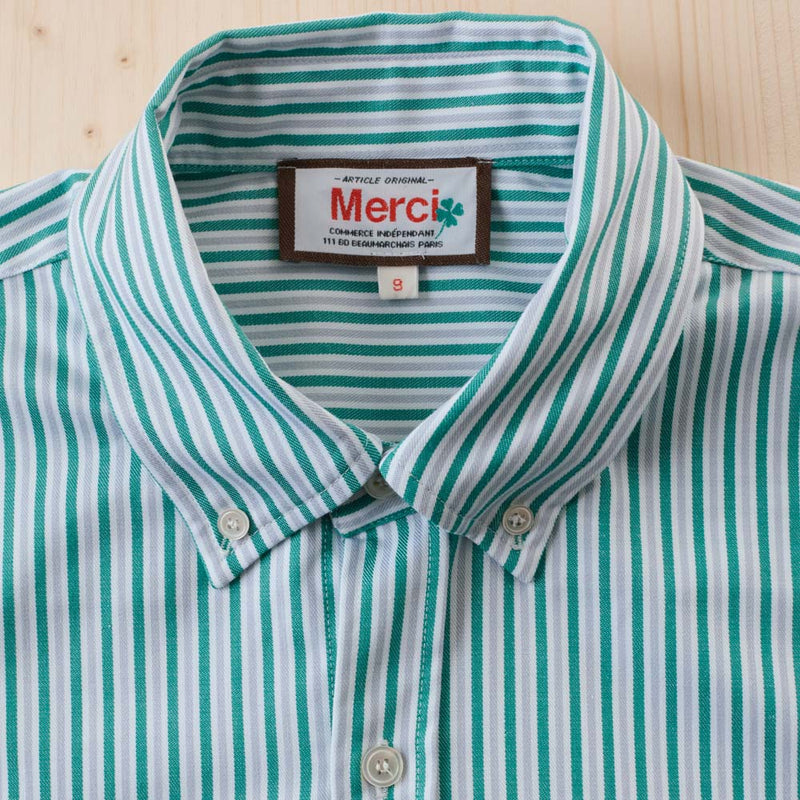 Merci - Chemise Basile - Rayures Vert