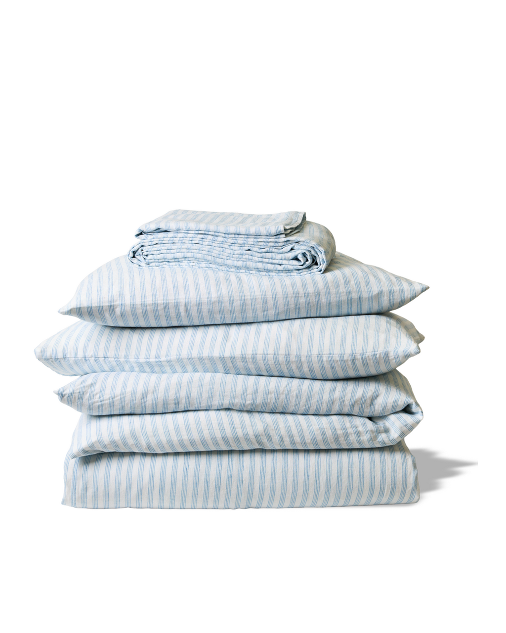 Merci - Washed linen set - Brush stripes Bleu Primary