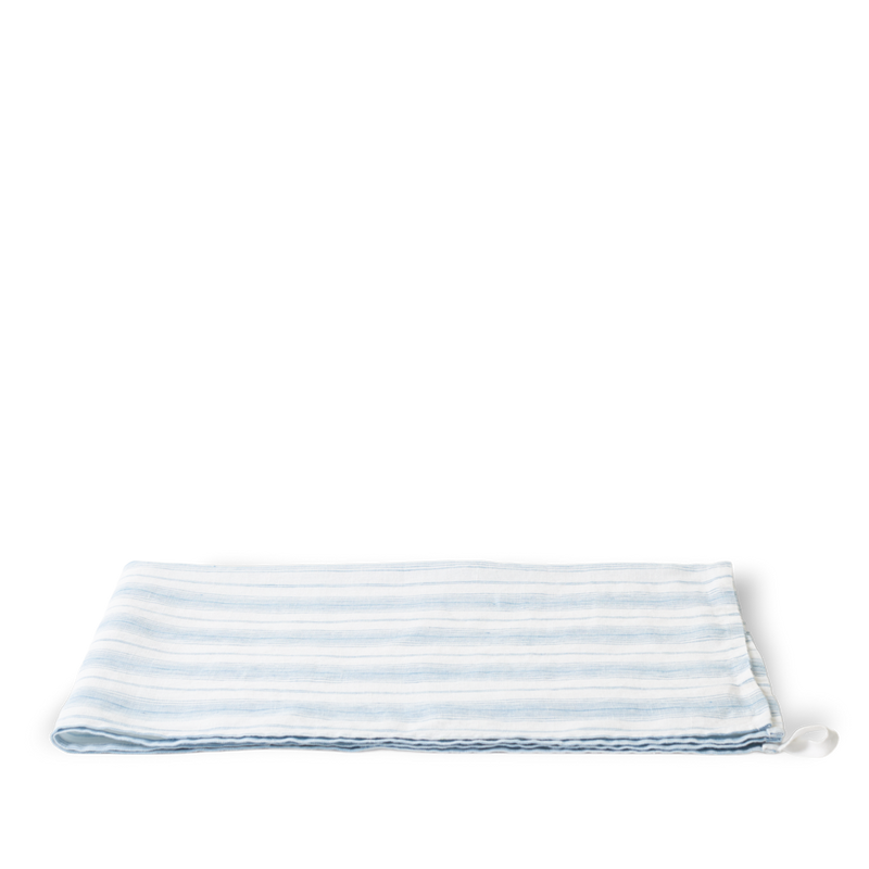 Torchon en lin lavé - Rayures Toile Bleu Primaire
