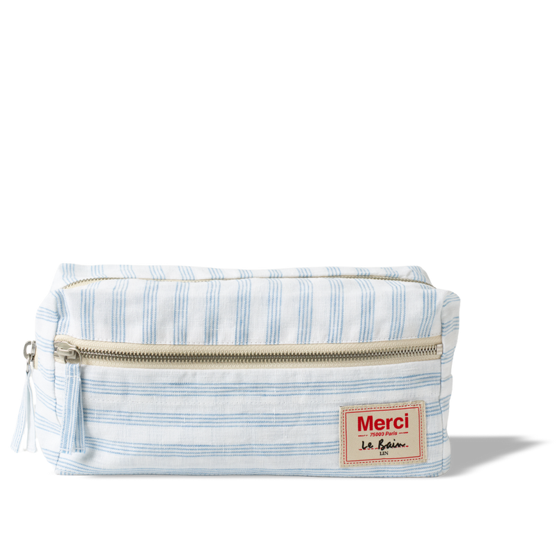 Trousse de toilette - Rayures Pinceau Bleu Primaire