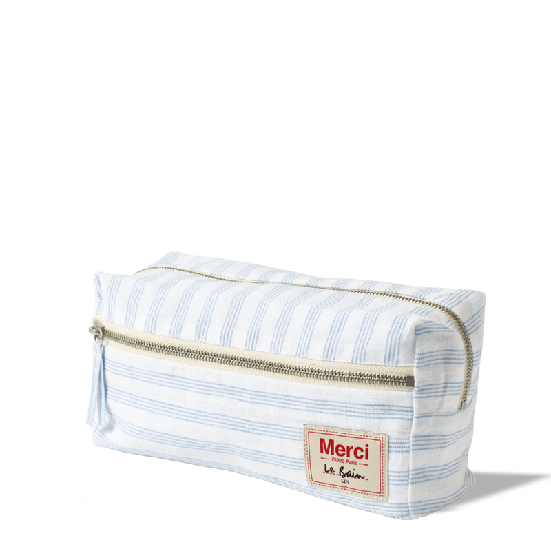 Trousse de toilette - Rayures Pinceau Bleu Primaire