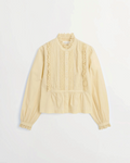 Shirt Merci Paris Skall Studio Lesley shirt in cream organic cotton with lace details and ruffled collar