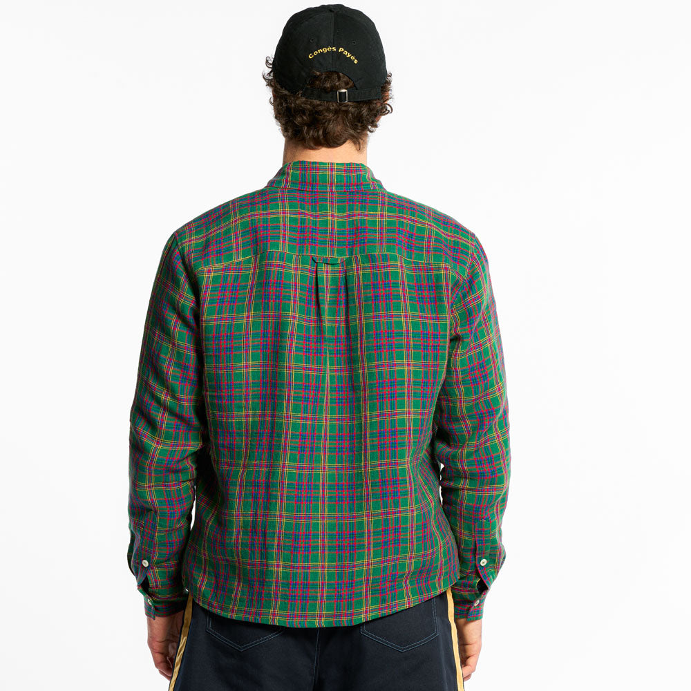 Chemise Habillée Homme Antigua - Michigan State - Verte à Carreaux - Manches Longues - Taille M
