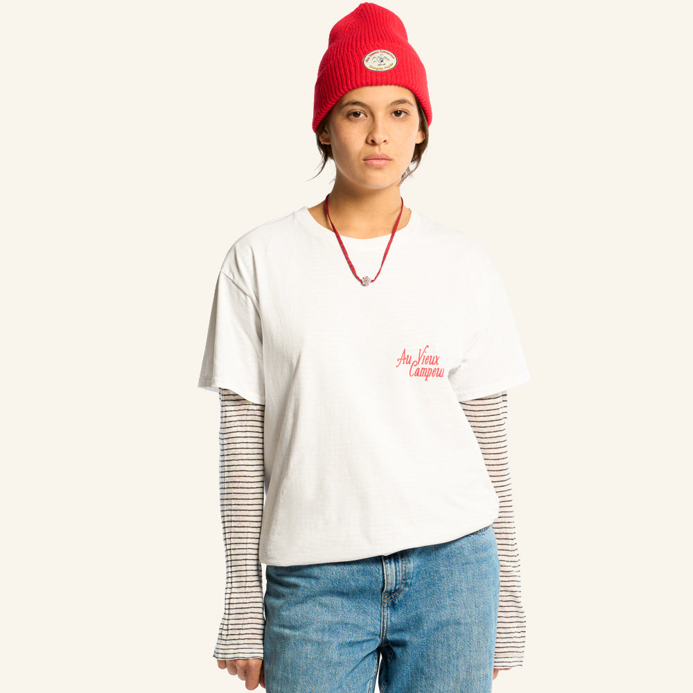 Au Vieux Campeur - Congés Payés - T-Shirt Manches Courtes Chaise De Camping - Blanc