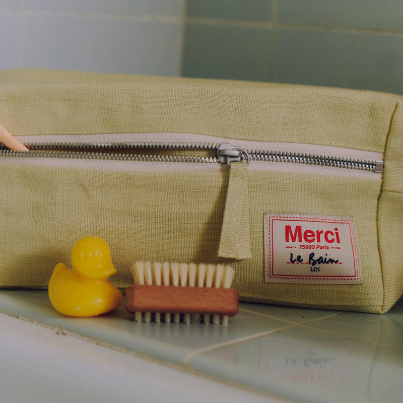 Trousse de toilette en lin lavé - Jaune le Caire