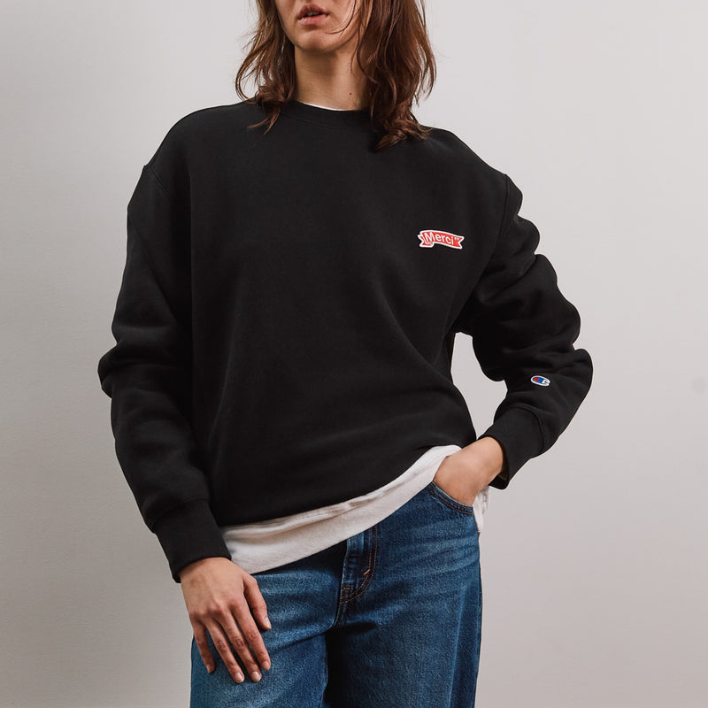 Merci x Champion - Crewneck Merci - Noir