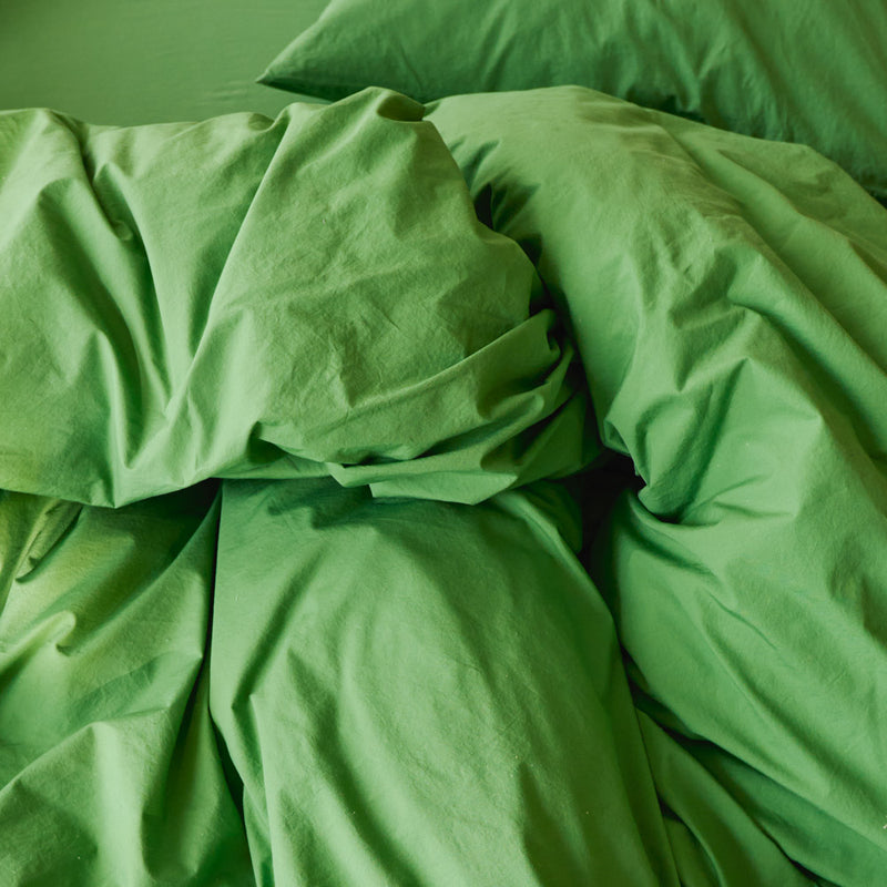 Housse de couette en percale de coton - Vert Lagune