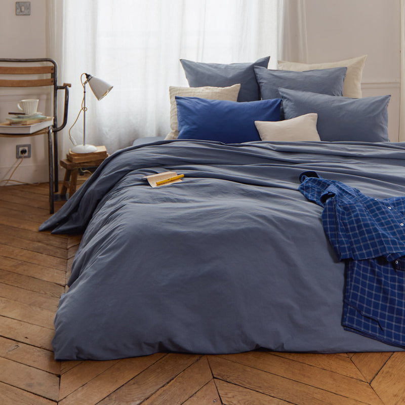 Housse de couette en percale de coton - Gris Ecume