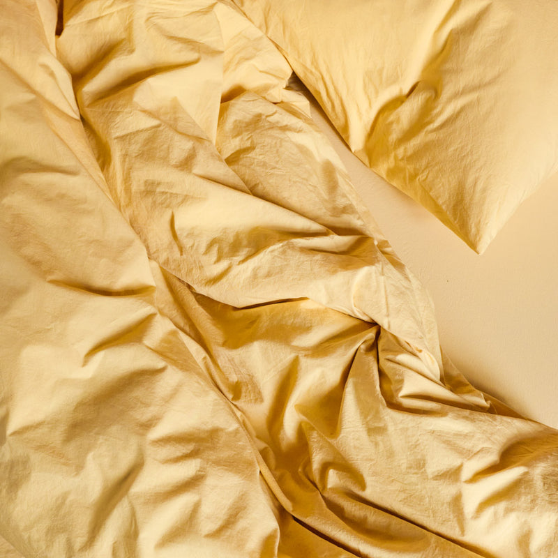 Housse de couette en percale de coton - Jaune Aurore