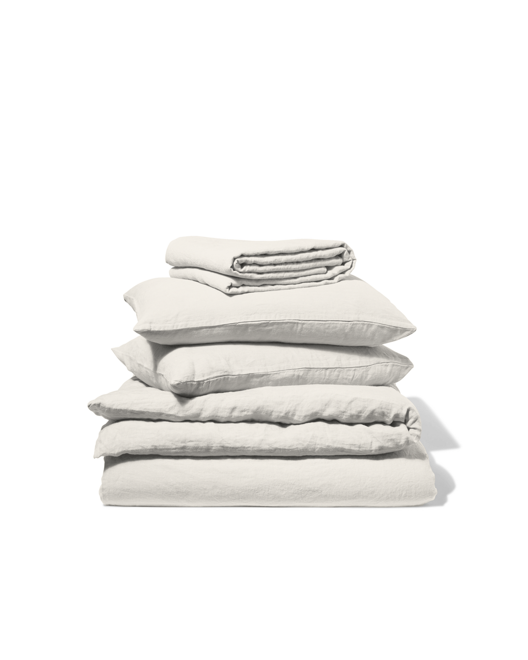 Merci - Parure en lin lavé - Blanc Coquillage