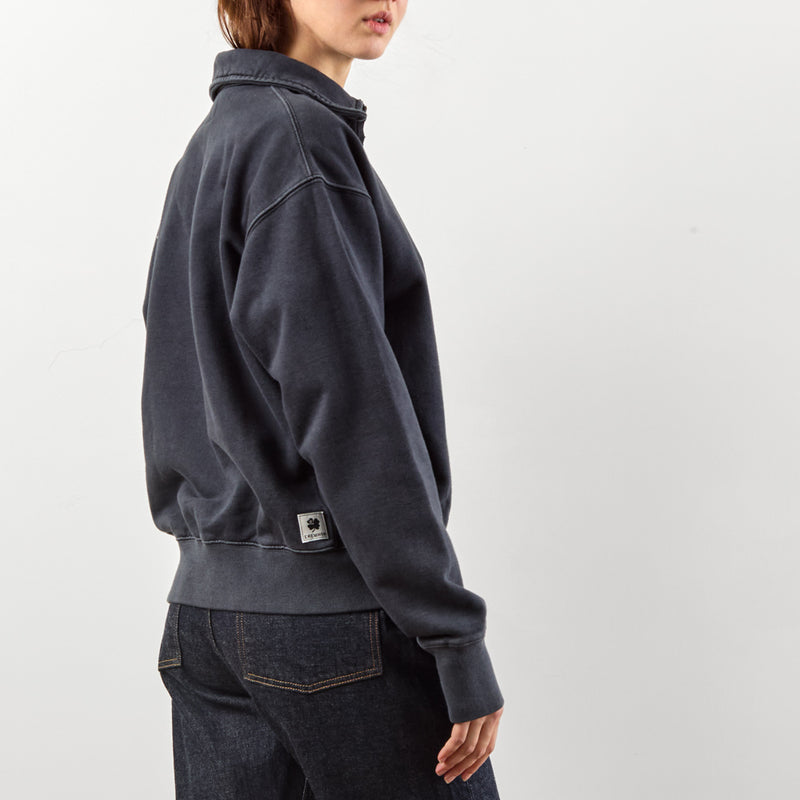 Erewhon | Merci - Sweat Half Zip Polo - Noir