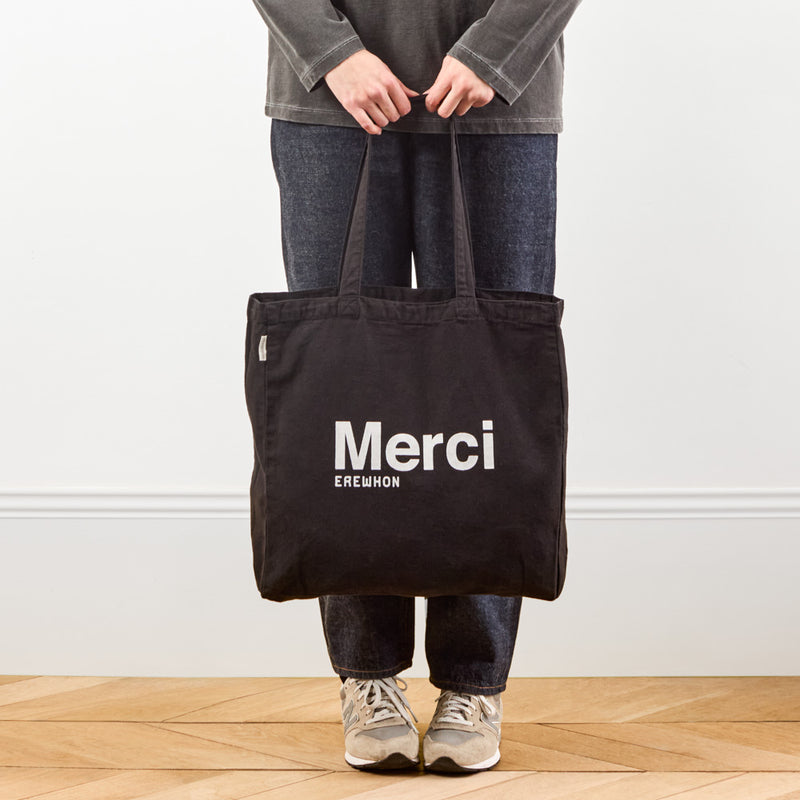 Erewhon | Merci - Tote Bag en coton - Noir & Blanc