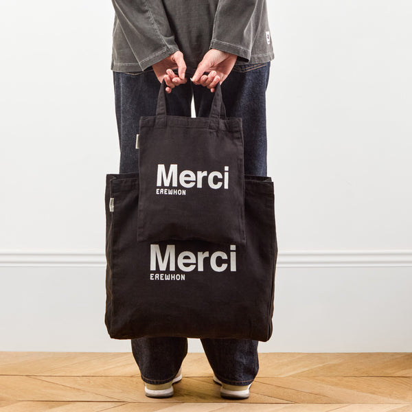 Erewhon | Merci - Tote Bag en coton - Noir & Blanc