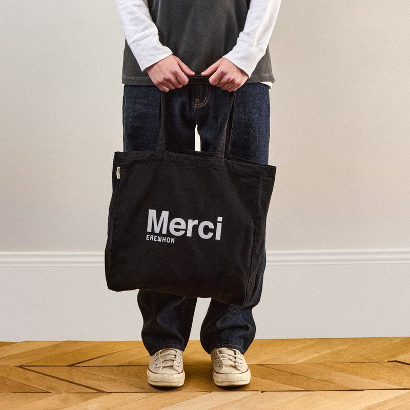 Erewhon | Merci - Tote Bag en coton - Noir & Blanc