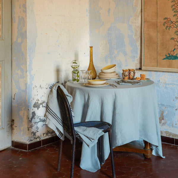 Serviette de table en lin lavé - Bleu Antiparos - Linge de table – Merci  Paris