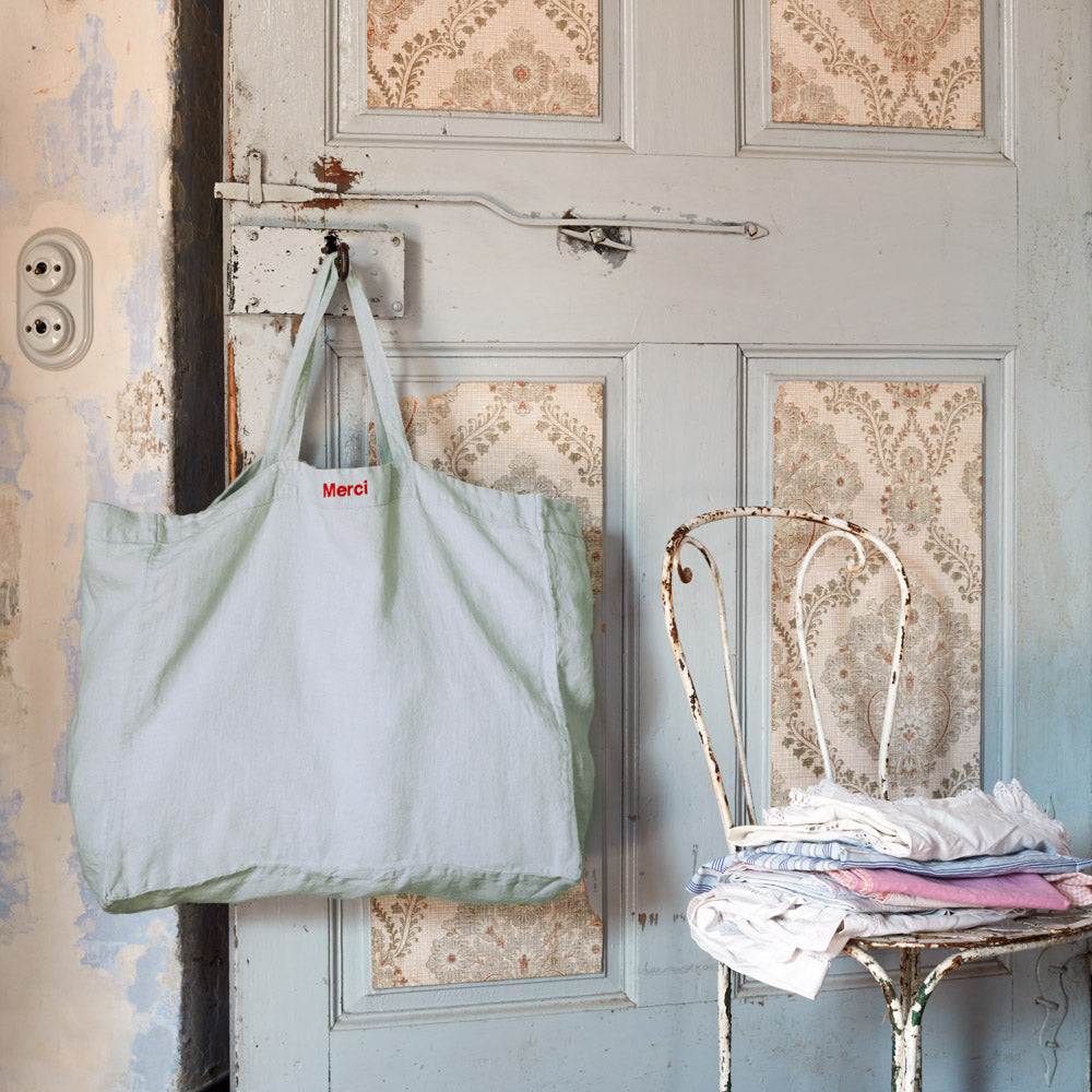 Cabas en lin lavé Merci - Gris Vésuve - Tote-bag – Merci Paris