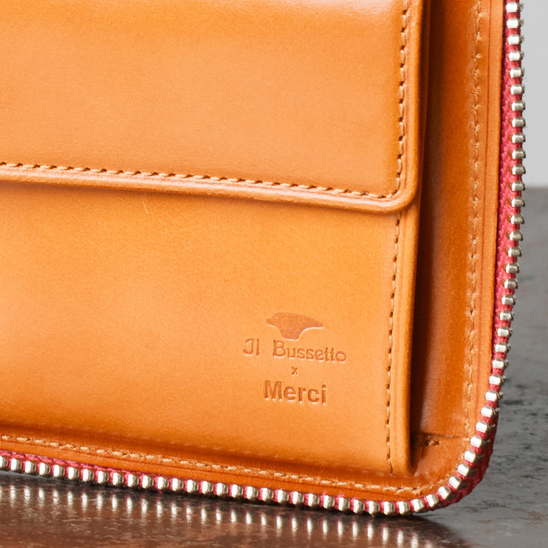 Il Bussetto x Merci - Portefeuille Bi-Fold Zip - Biscuit