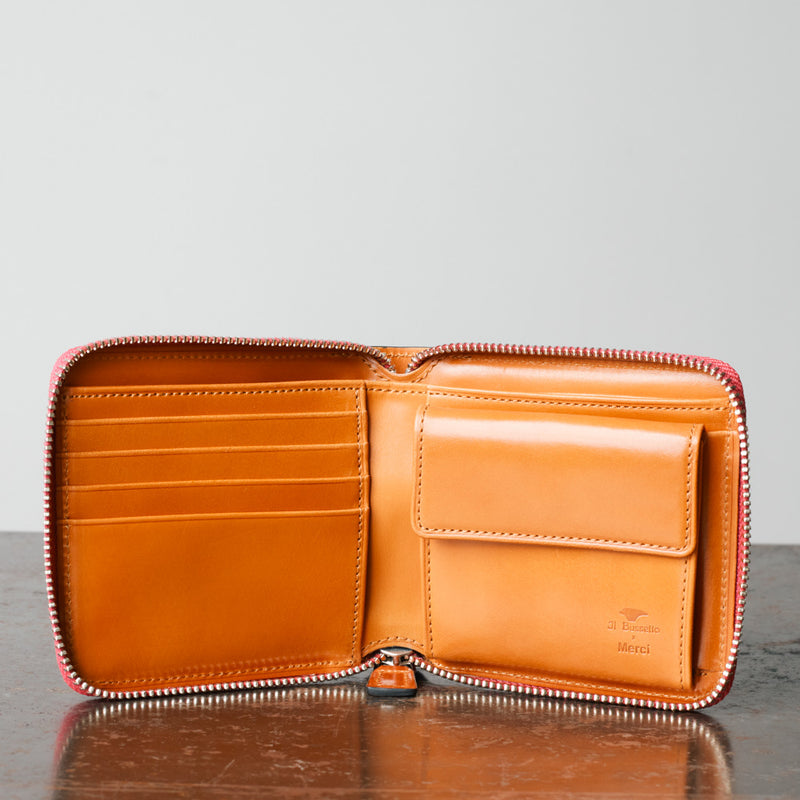 Il Bussetto x Merci - Portefeuille Bi-Fold Zip - Biscuit