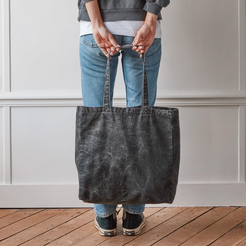 Merci - Tote Bag en Coton Marble - Noir