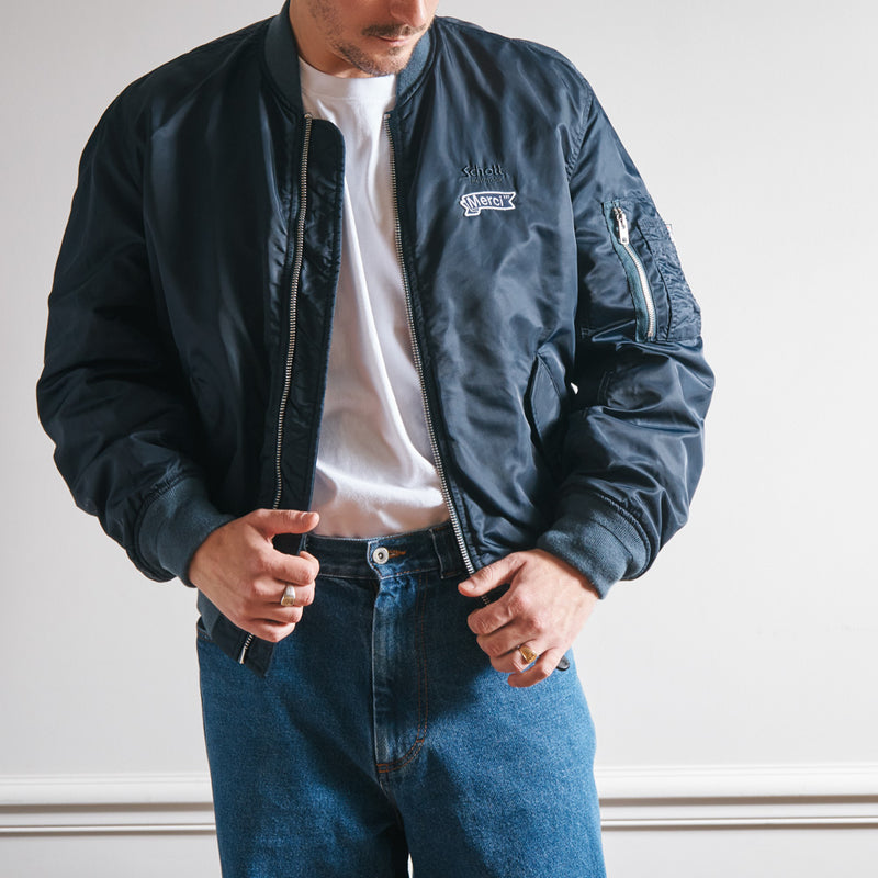 Schott x Merci - Bomber Vintage - Marine