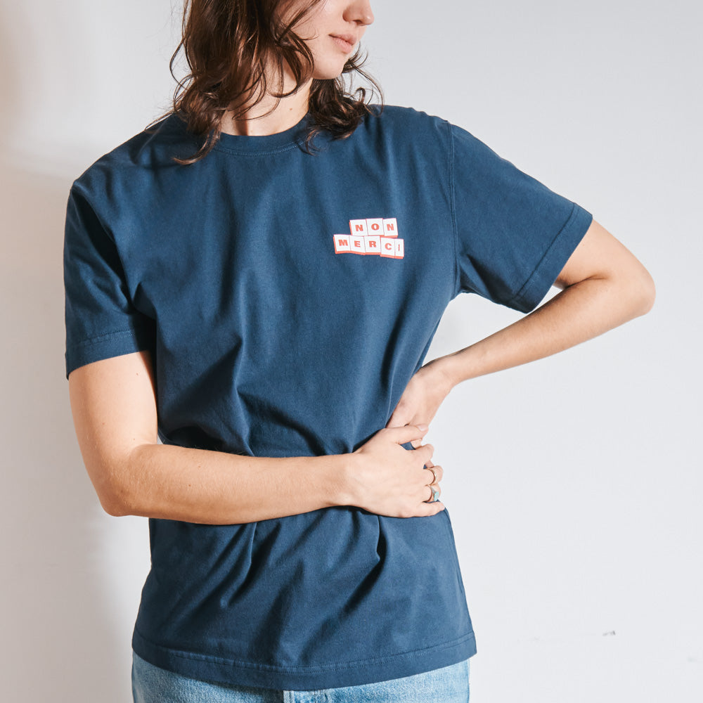 Merci Non Merci Definition TShirt Navy