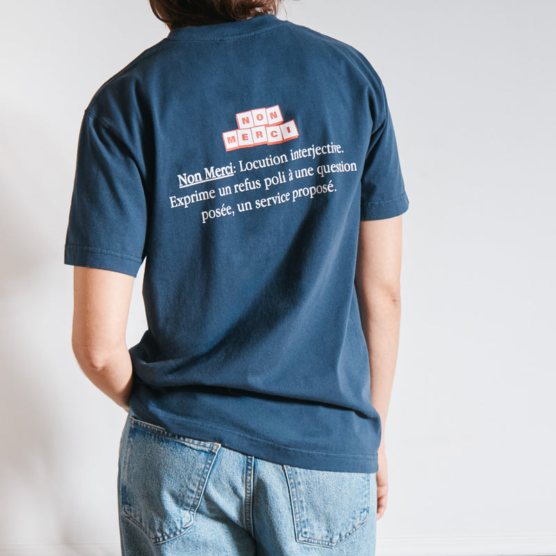 Merci - T-Shirt Non Merci Definition - Marine