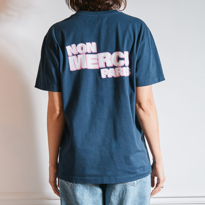 Merci - T-Shirt Non Merci - Marine