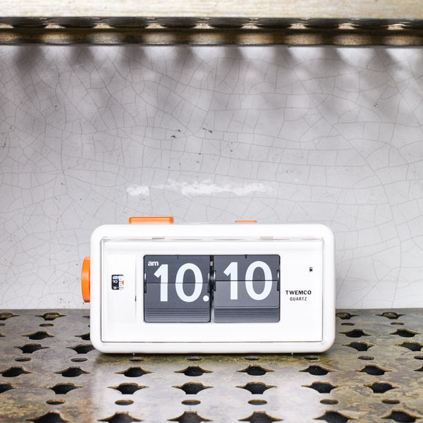 Clock AL 30 - White & Orange - Twemco – Merci Paris